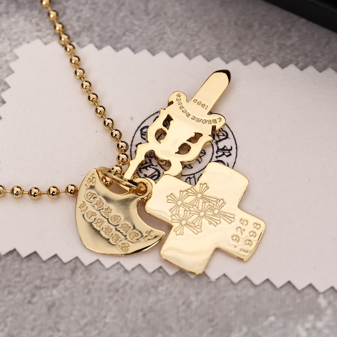 Chrome Hearts Chroma Hearts Gold Plated Necklace